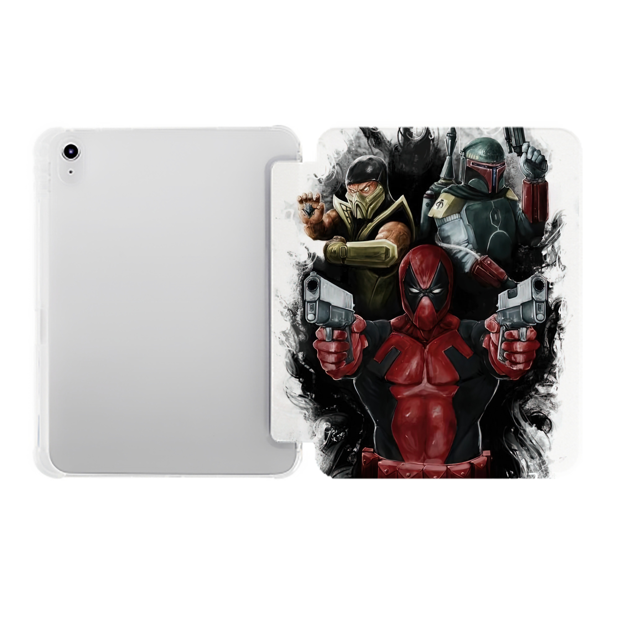 （画像用） Deadpool デッドプール IPad ケース ペン収納付き 三つ折りスタンド PUレザー×シリコン 対応機種9.5/10.5/10.9インチ
